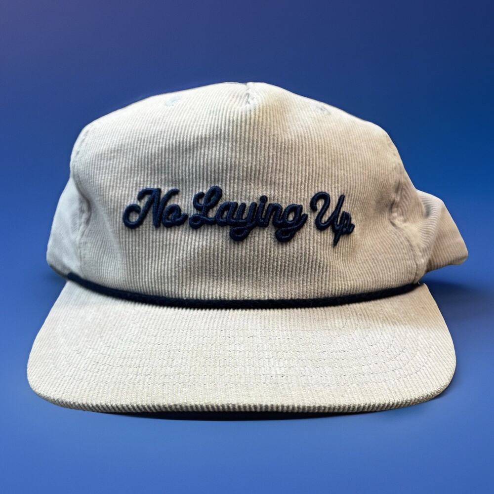 No Laying Up Corduroy Rope Snapback Hat Golf Beige Navy Cap Adult -810